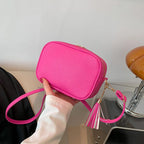 Sacoche de téléphone décontractée à fermeture éclair et pompon de luxe Mugrs™