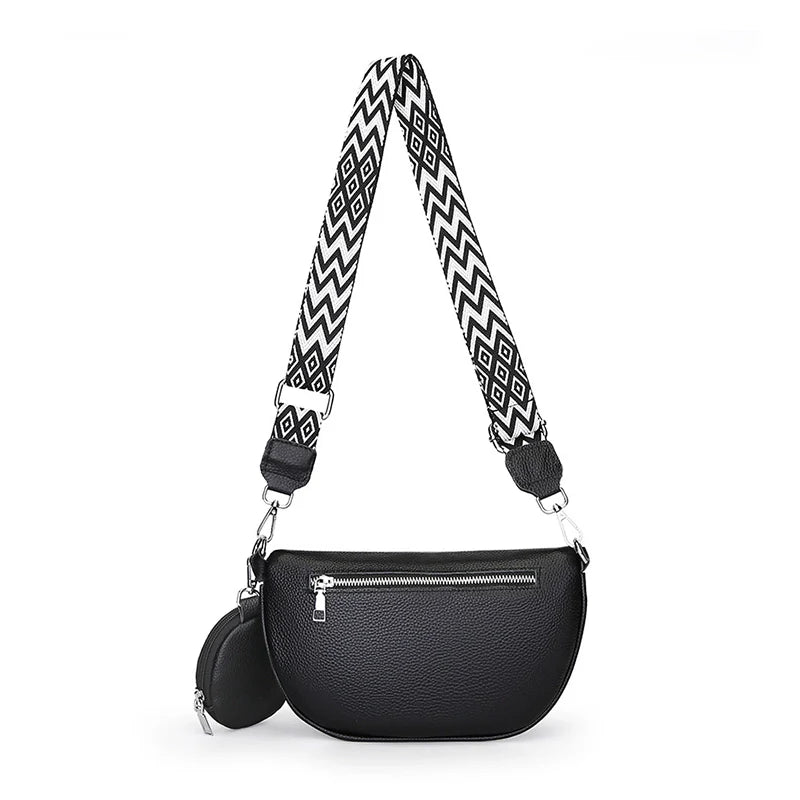 Sac à bandoulière en cuir véritable de luxe Mugrs™ en deux parties