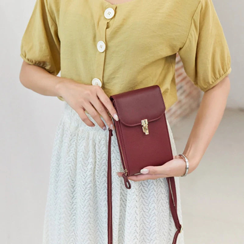Pochette portefeuille à boutons en cuir PU Mugrs™ pour téléphone