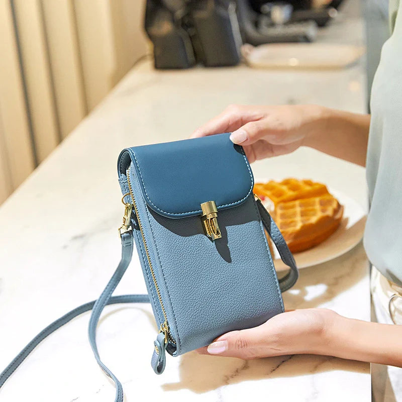 Pochette portefeuille à boutons en cuir PU Mugrs™ pour téléphone