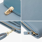 Pochette portefeuille à boutons en cuir PU Mugrs™ pour téléphone