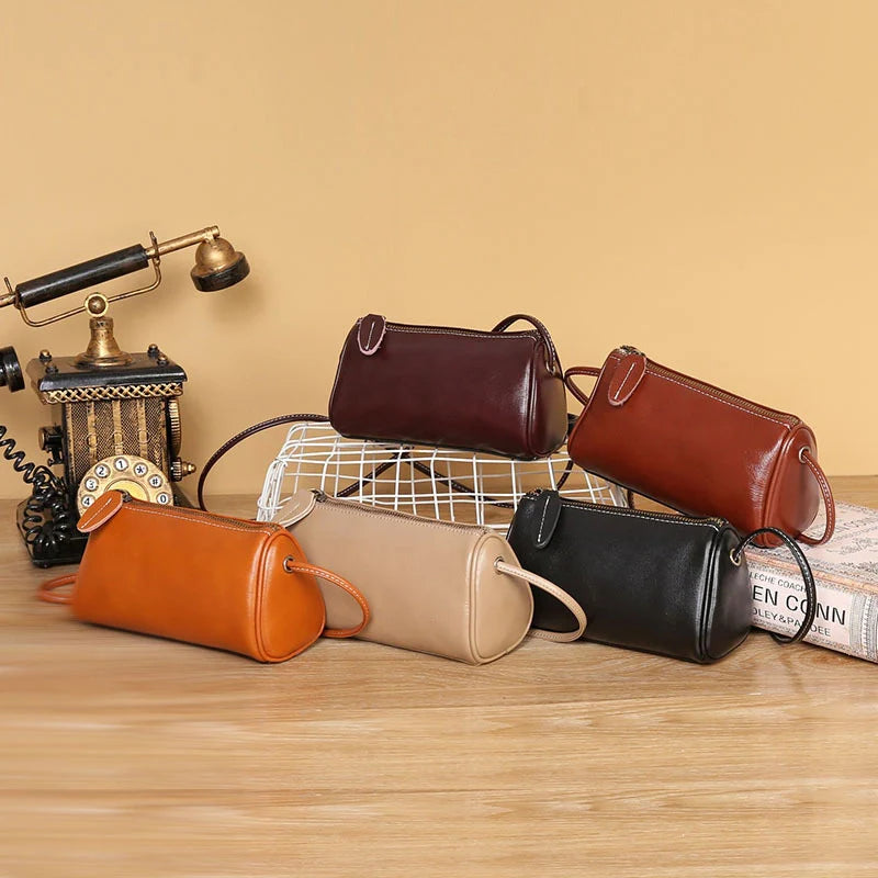Sac à bandoulière en cuir tanné végétal avec fermeture éclair Mugrs™