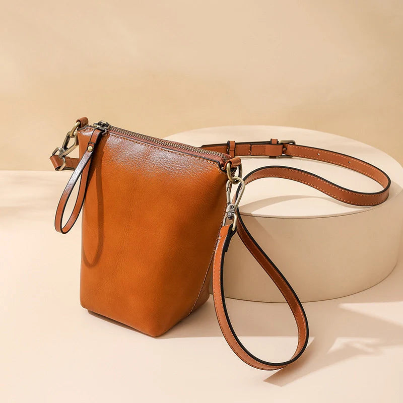 Sac seau pour téléphone portable en cuir végétalien vintage Mugrs™
