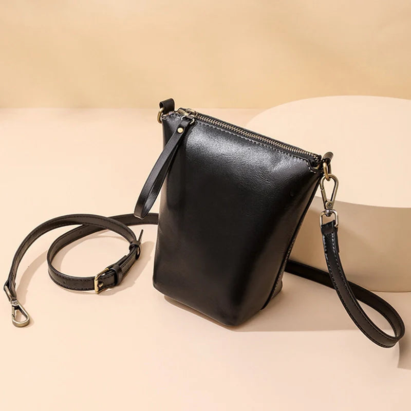 Sac seau pour téléphone portable en cuir végétalien vintage Mugrs™