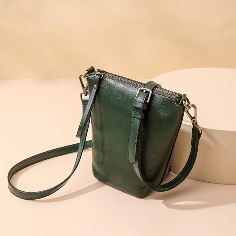 Sac seau pour téléphone portable en cuir végétalien vintage Mugrs™