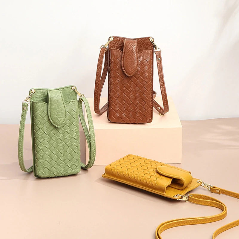 Mugrs™ Luxury Claire Woven Crossbody Phone Bag