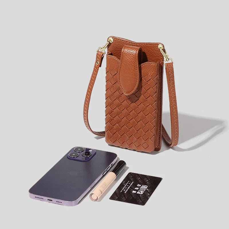 Mugrs™ Luxury Claire Woven Crossbody Phone Bag