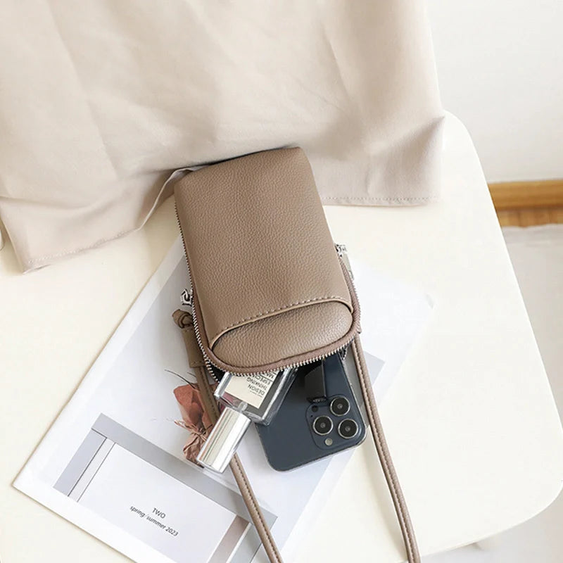Mugrs™ Lange Umhänge-Telefontasche mit Reißverschluss