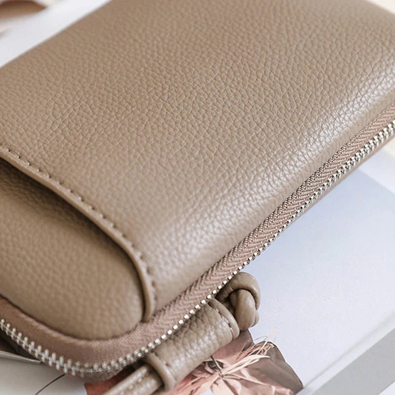 Mugrs™ Lange Umhänge-Telefontasche mit Reißverschluss