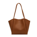 MUGRS women's tote bag in Caramel – front view, PU leather, spacious