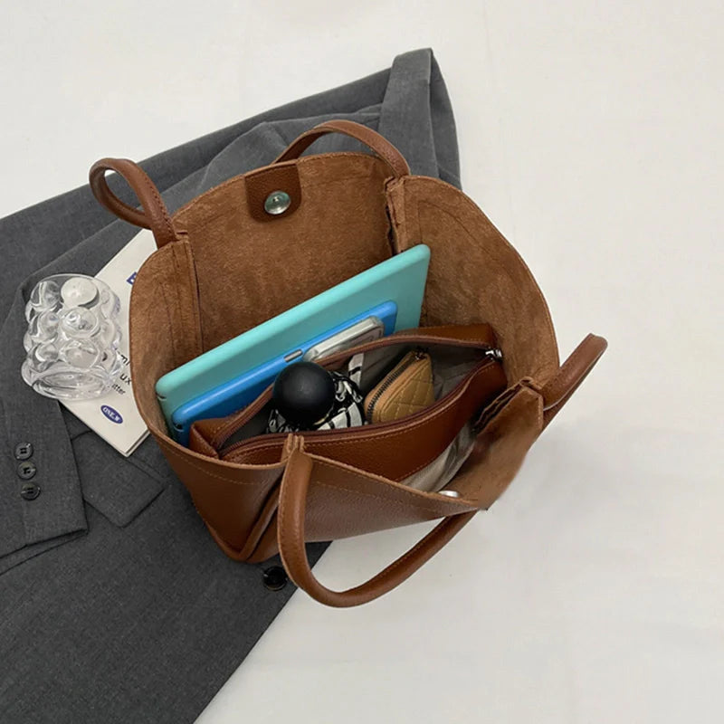 Mugrs™ Large Space PU Leather Tote Bag