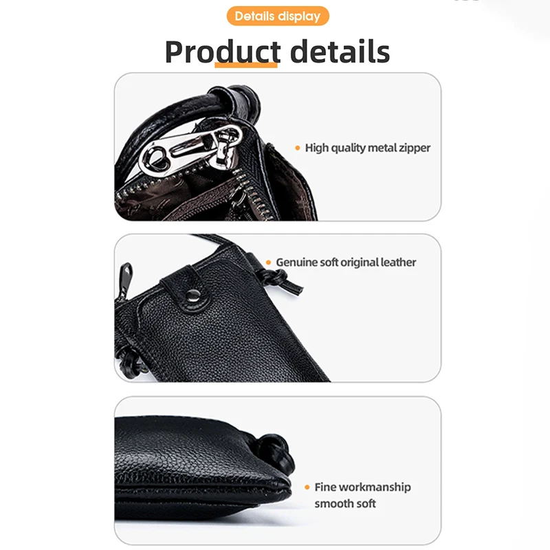 Mugrs™ Vegan Leather Phone Bag, Zipper Sling Bag