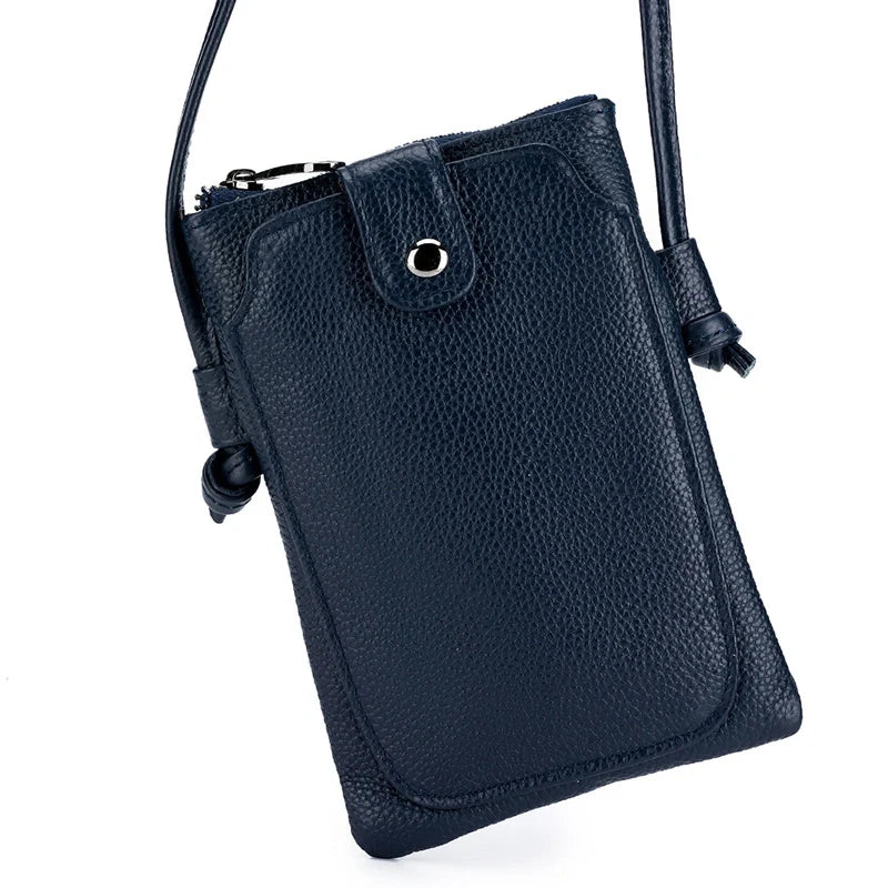 Sacoche pour téléphone en cuir végétalien Mugrs™, sac bandoulière à fermeture éclair
