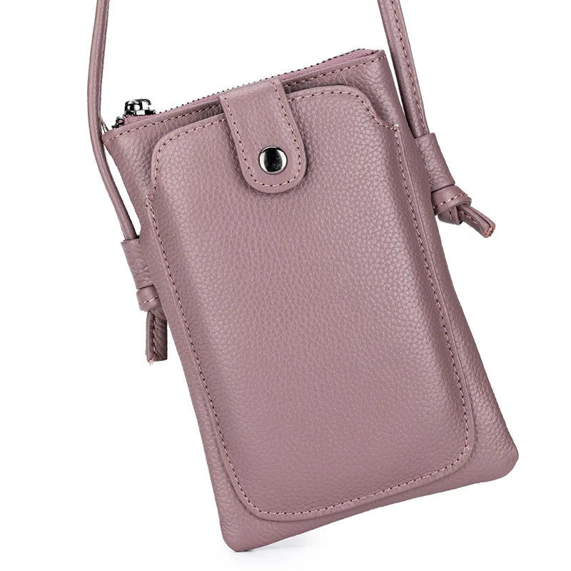 Sacoche pour téléphone en cuir végétalien Mugrs™, sac bandoulière à fermeture éclair