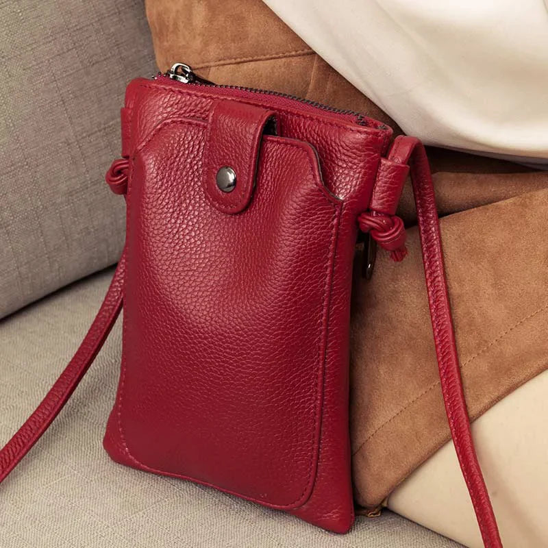 Sacoche pour téléphone en cuir végétalien Mugrs™, sac bandoulière à fermeture éclair