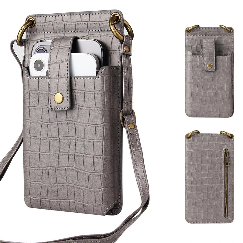 Mugrs™ Crossbody-Telefontasche, Telefonhülle aus veganem Leder