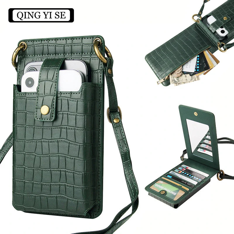 Mugrs™ Crossbody-Telefontasche, Telefonhülle aus veganem Leder