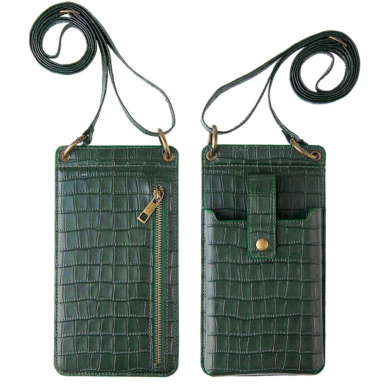 Mugrs™ Crossbody-Telefontasche, Telefonhülle aus veganem Leder