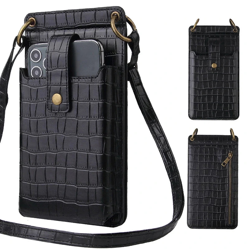 Mugrs™ Crossbody-Telefontasche, Telefonhülle aus veganem Leder