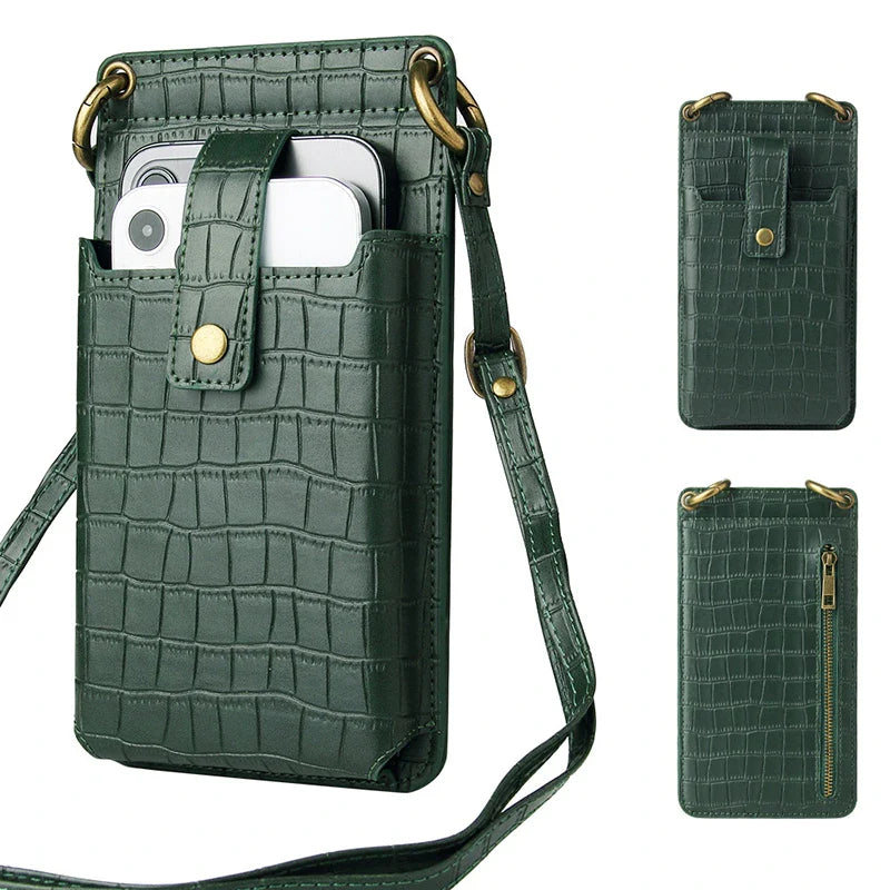 Mugrs™ Crossbody-Telefontasche, Telefonhülle aus veganem Leder