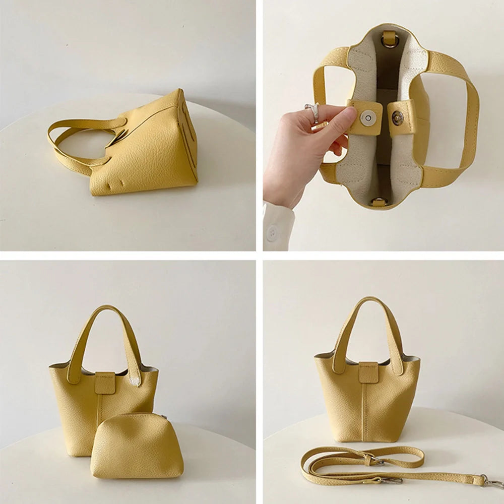 Mugrs™ Basket Versatile Leather Bucket Bag