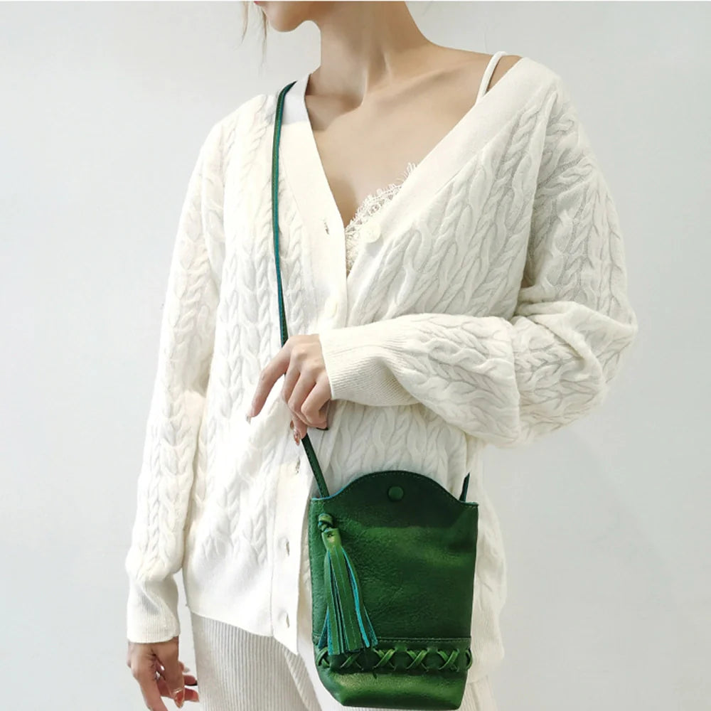 Sac à bandoulière pour téléphone portable à pompon Mugrs™