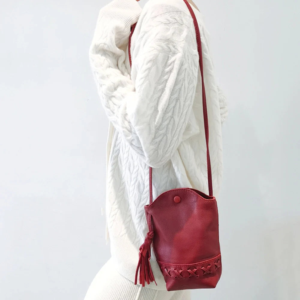 Sac à bandoulière pour téléphone portable à pompon Mugrs™
