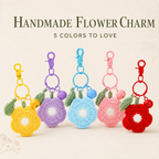 MUGRS Handmade Plush Crochet Flower Keychain Set – Knitted Bag Charms
