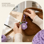 MUGRS Handmade Plush Crochet Flower Keychain Set – Knitted Bag Charms
