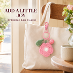 MUGRS Handmade Plush Crochet Flower Keychain Set – Knitted Bag Charms