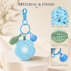 MUGRS Handmade Plush Crochet Flower Keychain Set – Knitted Bag Charms