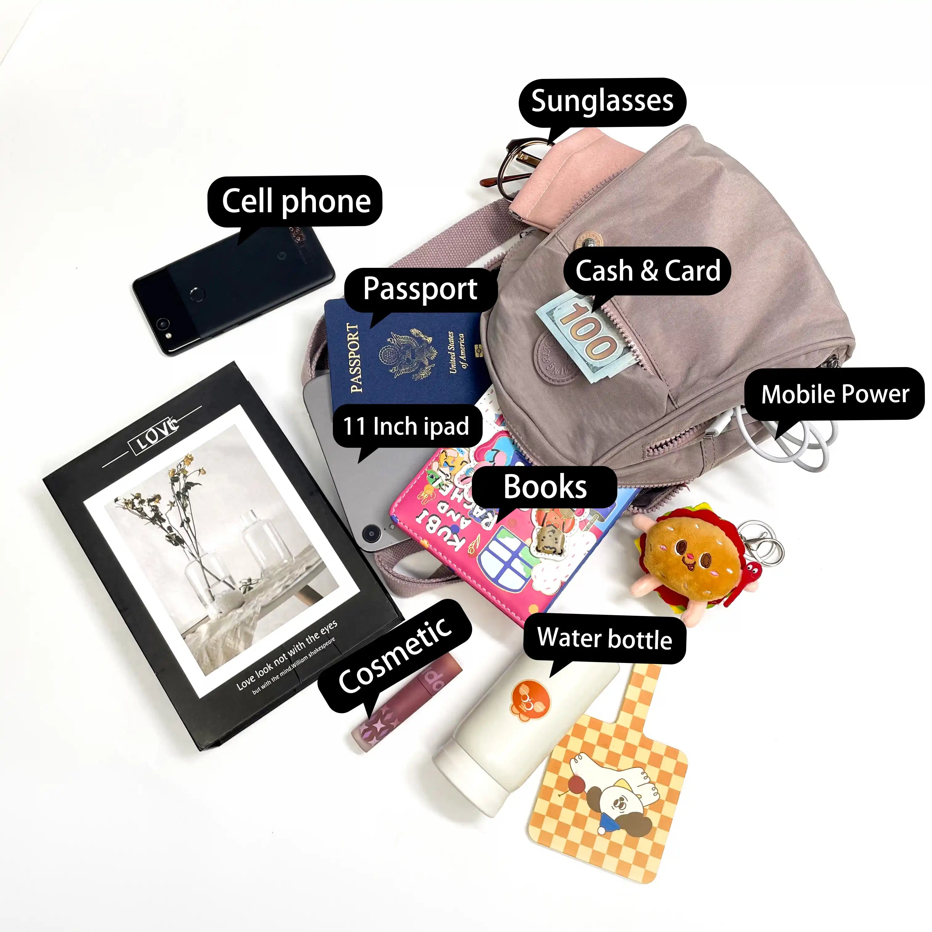 Mugrs Lightweight Minimalist Mini Backpack, 7 Colors