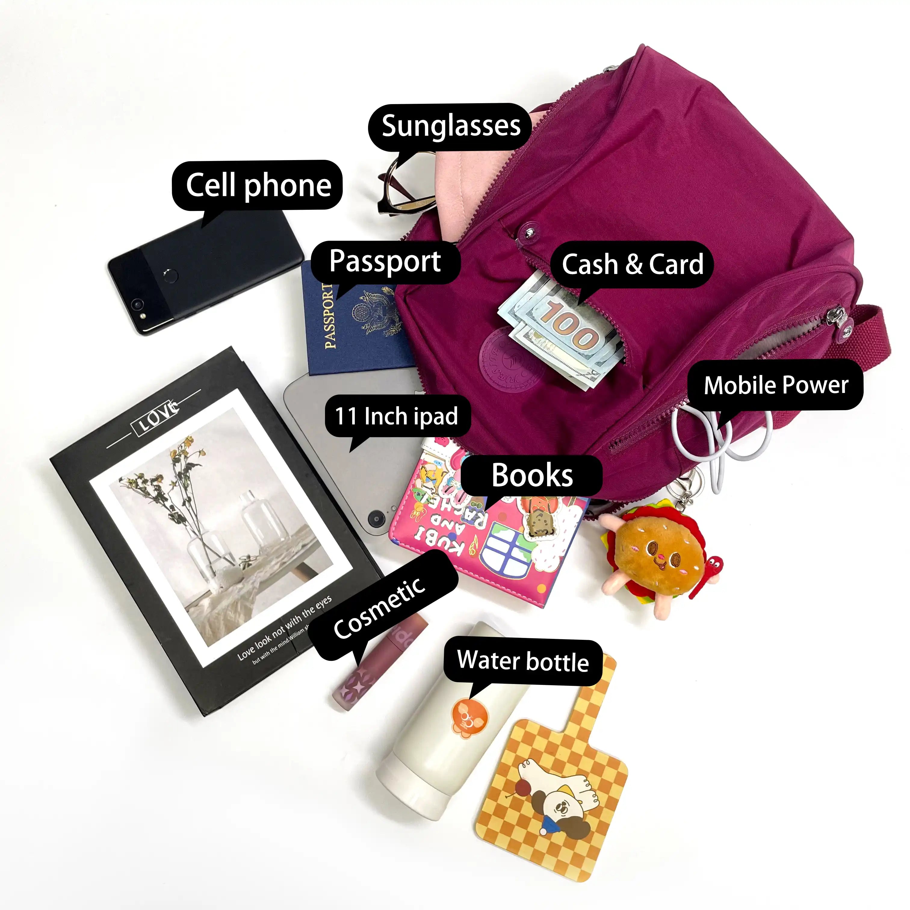 Mugrs Lightweight Minimalist Mini Backpack, 7 Colors