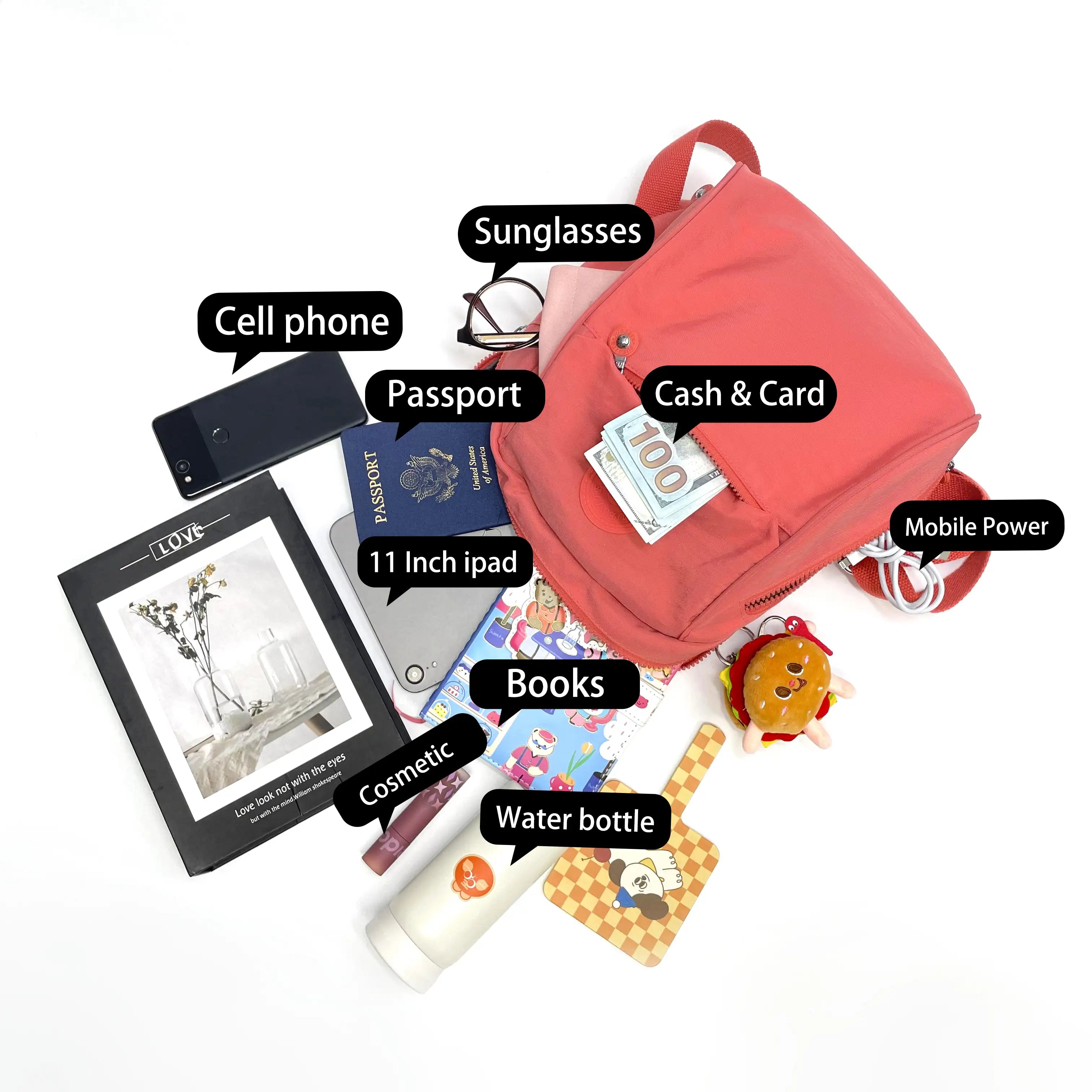 Mugrs Lightweight Minimalist Mini Backpack, 7 Colors