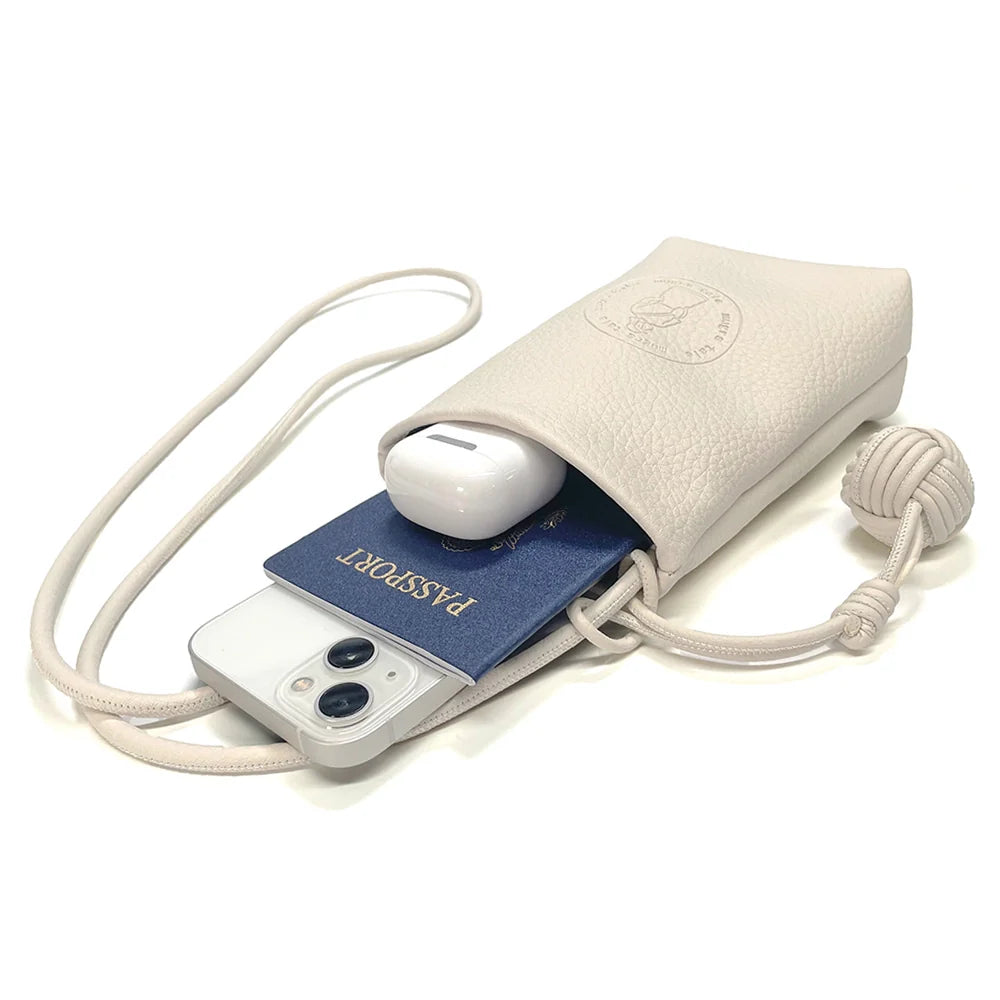 Mugrs™ Vegan Leather Crossbody Phone Bag, Cream Color