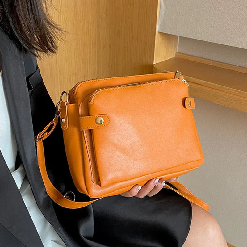 Mugrs™ Three Layer Vegan Leather Crossbody Bags, 5 Colors
