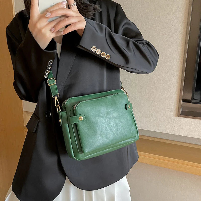 Mugrs™ Three Layer Vegan Leather Crossbody Bags, 5 Colors