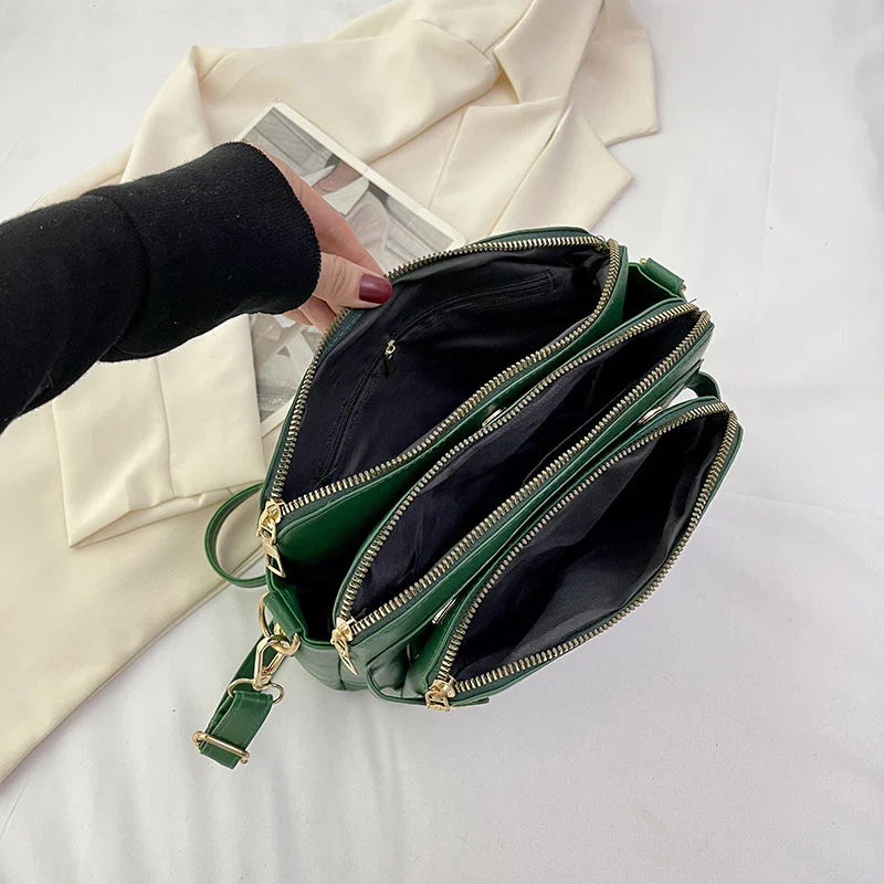 Mugrs™ Three Layer Vegan Leather Crossbody Bags, 5 Colors