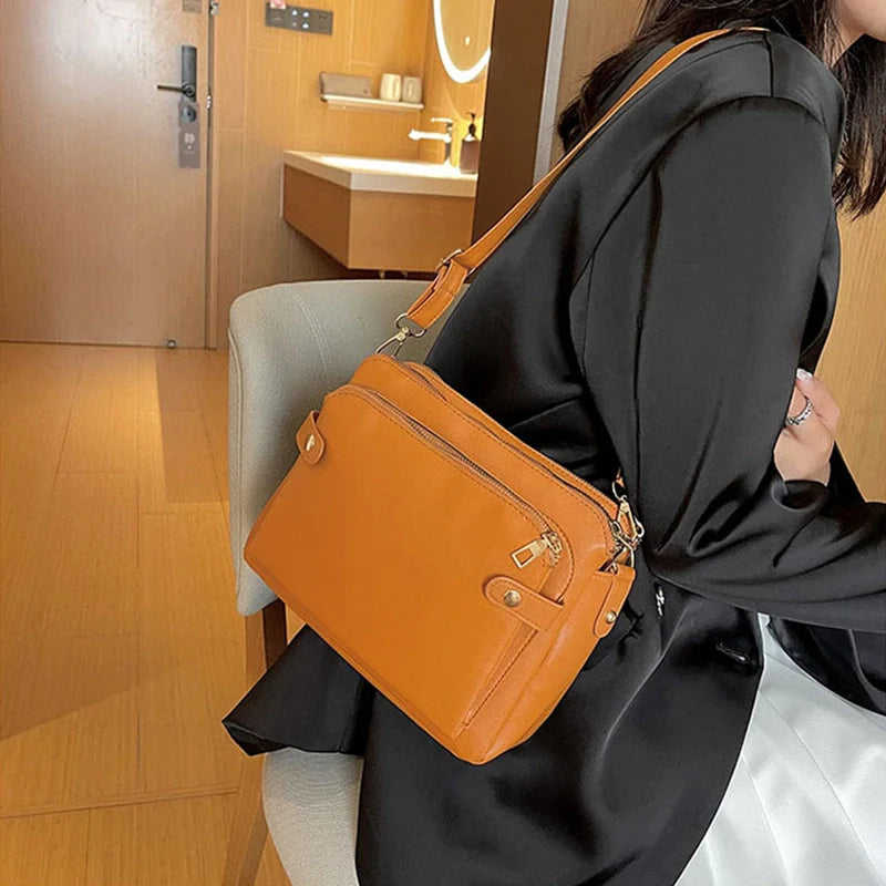 Mugrs™ Three Layer Vegan Leather Crossbody Bags, 5 Colors