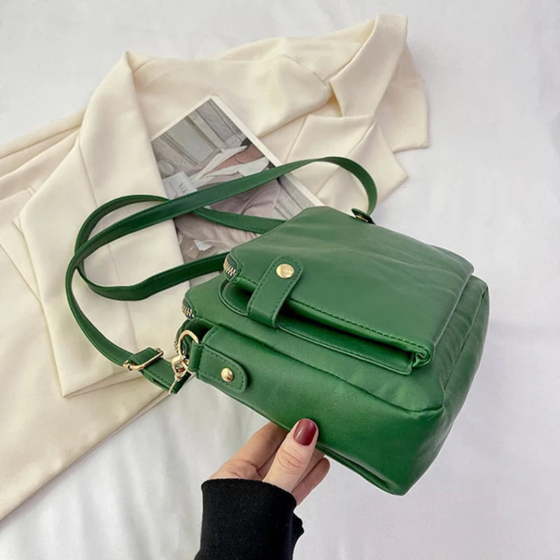 Mugrs™ Three Layer Vegan Leather Crossbody Bags, 5 Colors
