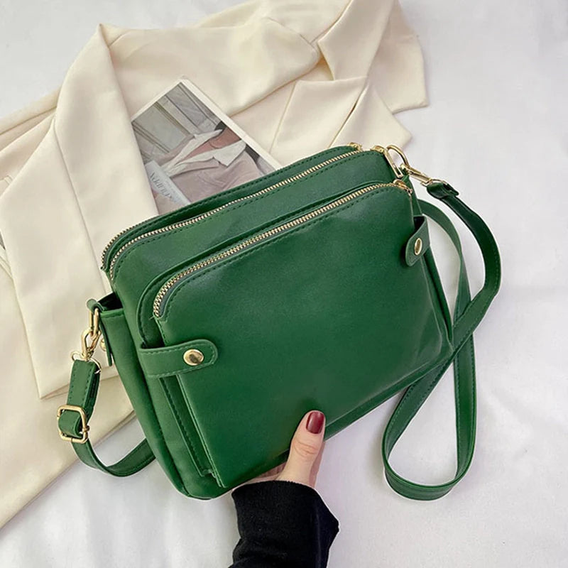 Mugrs™ Three Layer Vegan Leather Crossbody Bags, 5 Colors