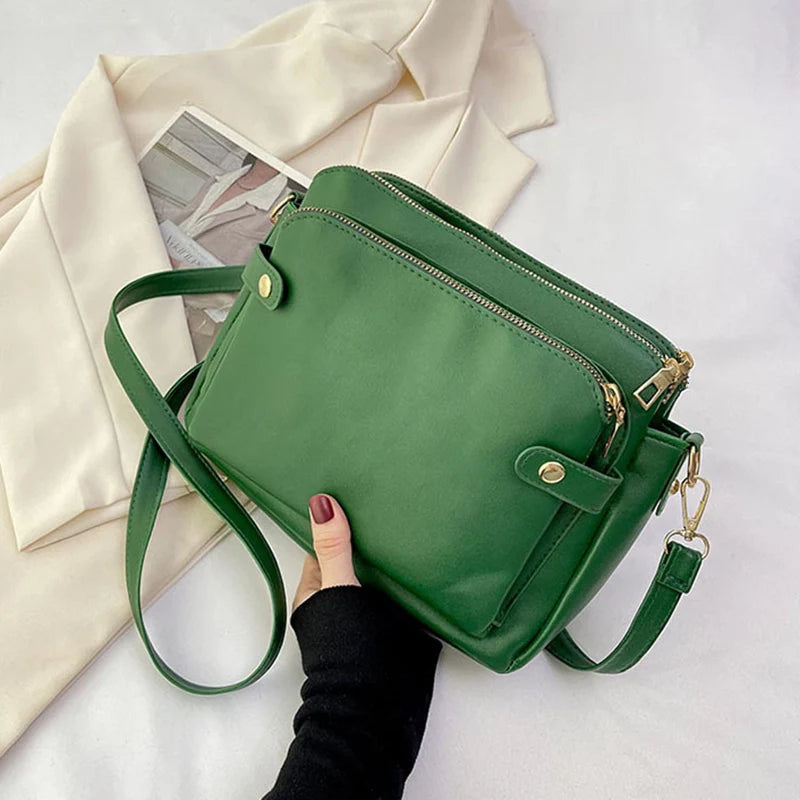 Mugrs™ Three Layer Vegan Leather Crossbody Bags, 5 Colors