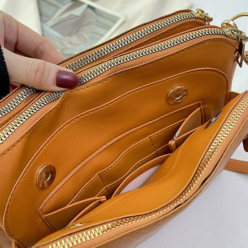 Mugrs™ Three Layer Vegan Leather Crossbody Bags, 5 Colors