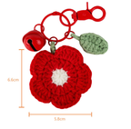 MUGRS Handmade Plush Crochet Flower Keychain Set – Knitted Bag Charms